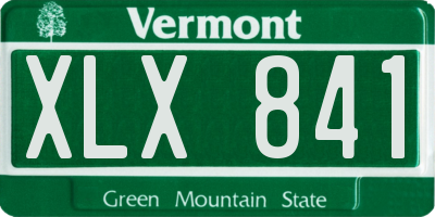 VT license plate XLX841