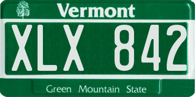 VT license plate XLX842
