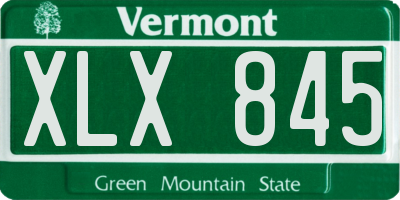 VT license plate XLX845
