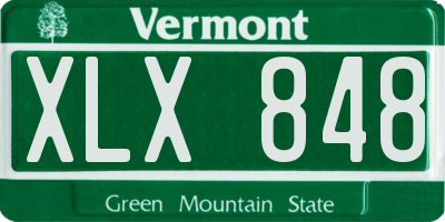 VT license plate XLX848