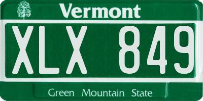 VT license plate XLX849