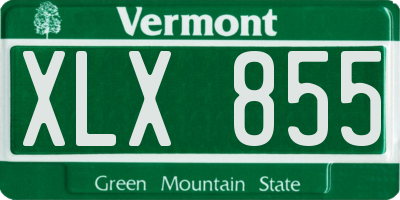 VT license plate XLX855