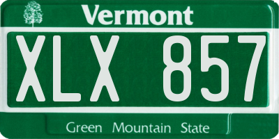 VT license plate XLX857