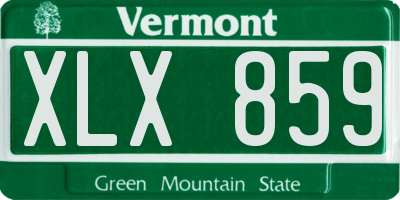 VT license plate XLX859