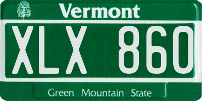 VT license plate XLX860