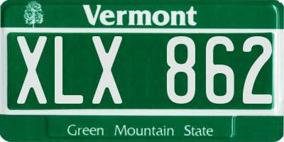 VT license plate XLX862