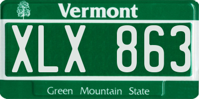 VT license plate XLX863