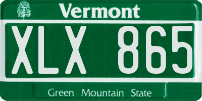 VT license plate XLX865