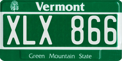 VT license plate XLX866