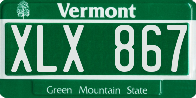 VT license plate XLX867