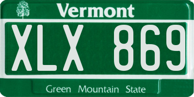 VT license plate XLX869