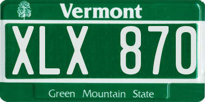 VT license plate XLX870
