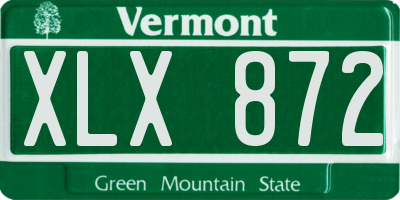 VT license plate XLX872