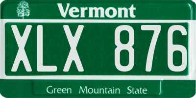 VT license plate XLX876