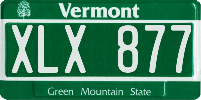 VT license plate XLX877