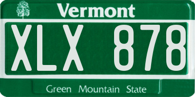 VT license plate XLX878