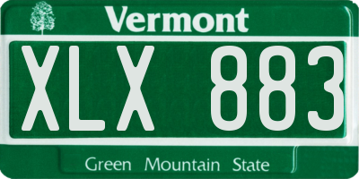 VT license plate XLX883