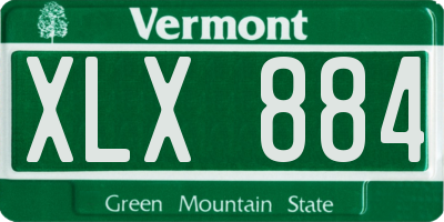 VT license plate XLX884