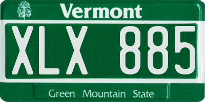 VT license plate XLX885