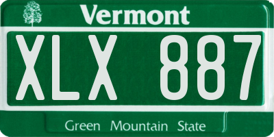 VT license plate XLX887