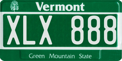 VT license plate XLX888