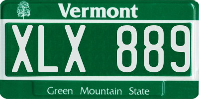 VT license plate XLX889