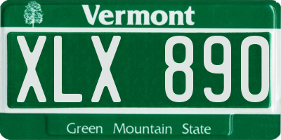 VT license plate XLX890
