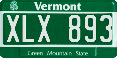 VT license plate XLX893