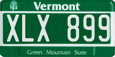 VT license plate XLX899