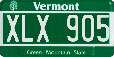 VT license plate XLX905