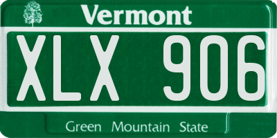 VT license plate XLX906