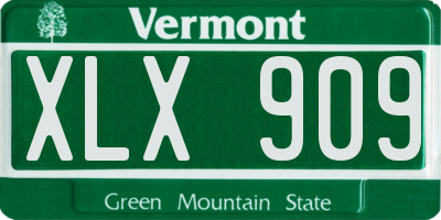 VT license plate XLX909