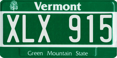 VT license plate XLX915