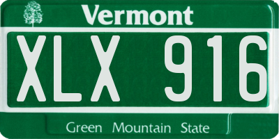 VT license plate XLX916