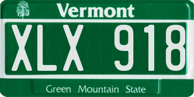 VT license plate XLX918