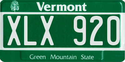 VT license plate XLX920