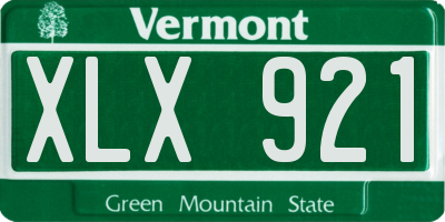 VT license plate XLX921
