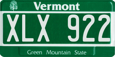 VT license plate XLX922