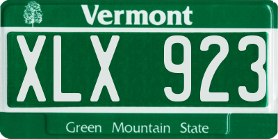 VT license plate XLX923