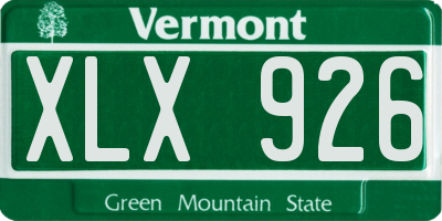 VT license plate XLX926
