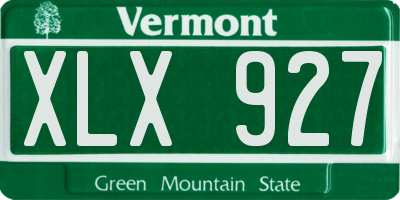 VT license plate XLX927