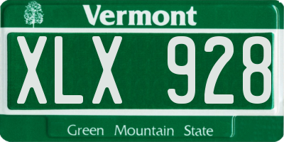 VT license plate XLX928