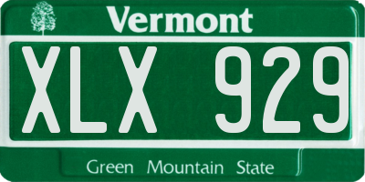VT license plate XLX929