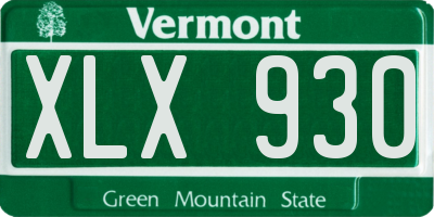 VT license plate XLX930