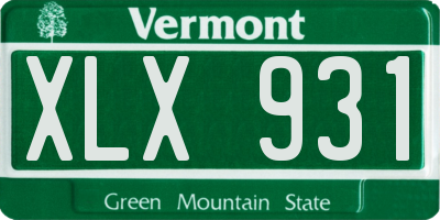 VT license plate XLX931