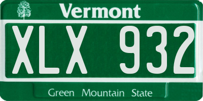 VT license plate XLX932