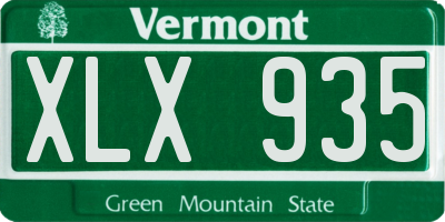 VT license plate XLX935