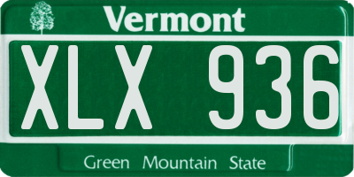 VT license plate XLX936