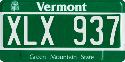 VT license plate XLX937