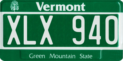 VT license plate XLX940